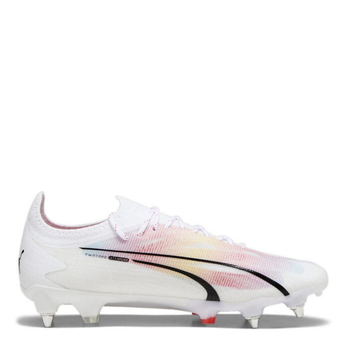 Puma Ultra Ultimates.1 Soft Ground Football Boots – White/Pink – view 4