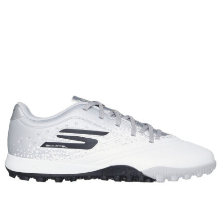 Skechers Razor Junior Turf Football Boots – White/Silver