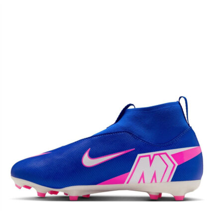 Nike Zoom Mercurial Superfly 10 Junior Firm Ground Football Boots – Blue/Wht/Pink – view 2