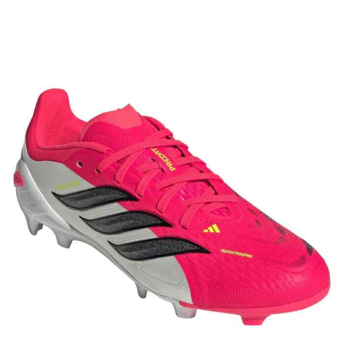 adidas Predator Junior Firm Ground Football Boots – Red/Blk/White – view 3