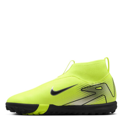 Nike Zoom Mercurial Superfly 10 Junior Turf Football Boots – Volt/Black – view 2