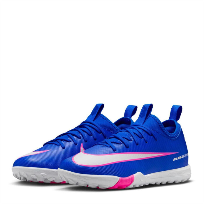 Nike Zoom Mercurial Vapor 16 Junior Turf Football Boots – Blue/Wht/Pink - Image 4