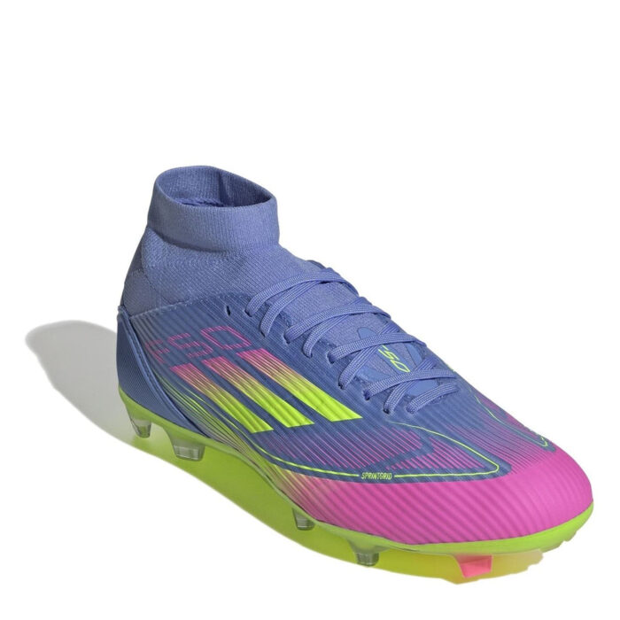 adidas Womens F50 Firm Ground Football Boots – Blue/Lemon – view 3
