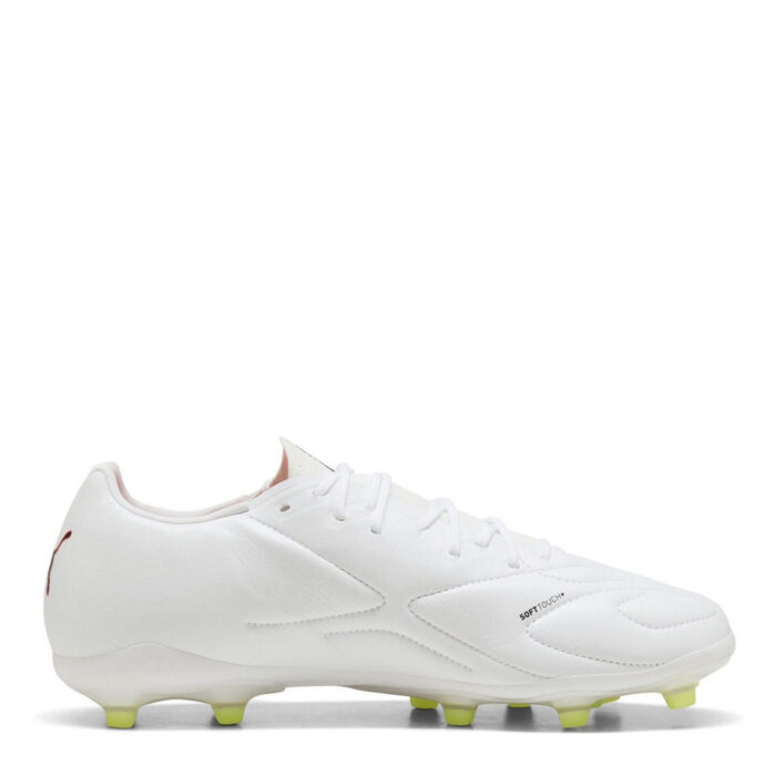 Puma King Firm Ground Football Boots – White-Red – view 4