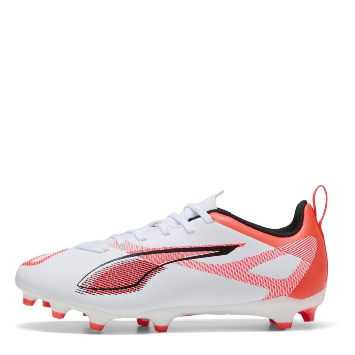 Puma Ultra Junior Firm Ground Football Boots – White/Red - Image 2