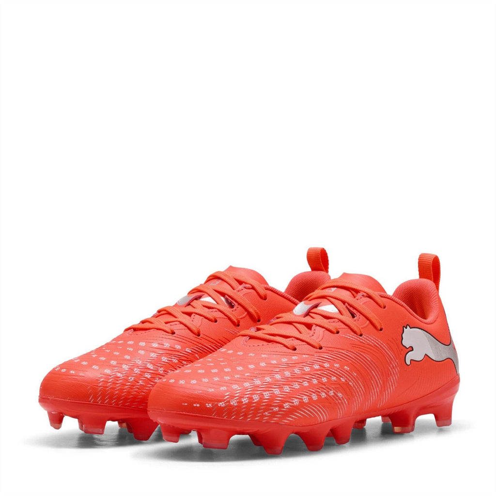 Puma Future 9 Junior Firm Ground Football Boots – Red/Silver