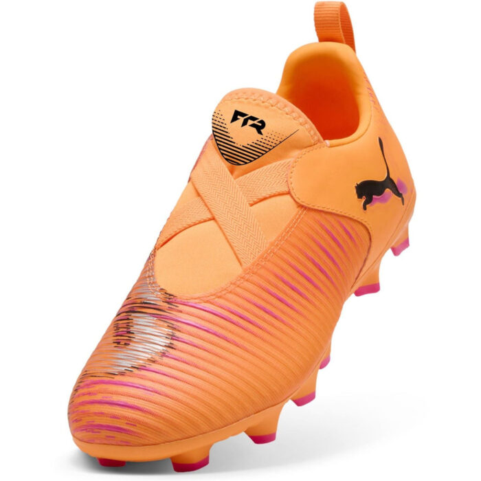 Puma 8 Junior Firm Ground Football Boots – Orange/Black – view 6