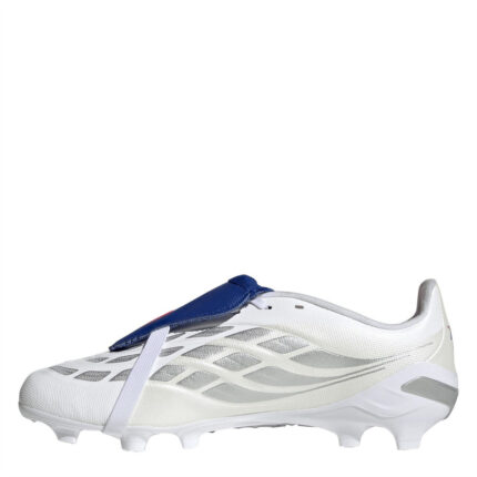 adidas Predator Fold Over Tongue Junior Firm Ground Football Boots – White/Blue – view 2