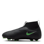 Nike Junior Firm Ground Football Boots – Black/Green – view 2