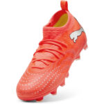 Puma Future 9 Junior Firm Ground Football Boots – Red/Silver – view 6