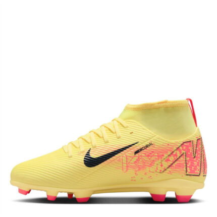 Nike Mercurial Superfly 10 Junior Firm Ground Football Boots – Orange/Navy – view 2
