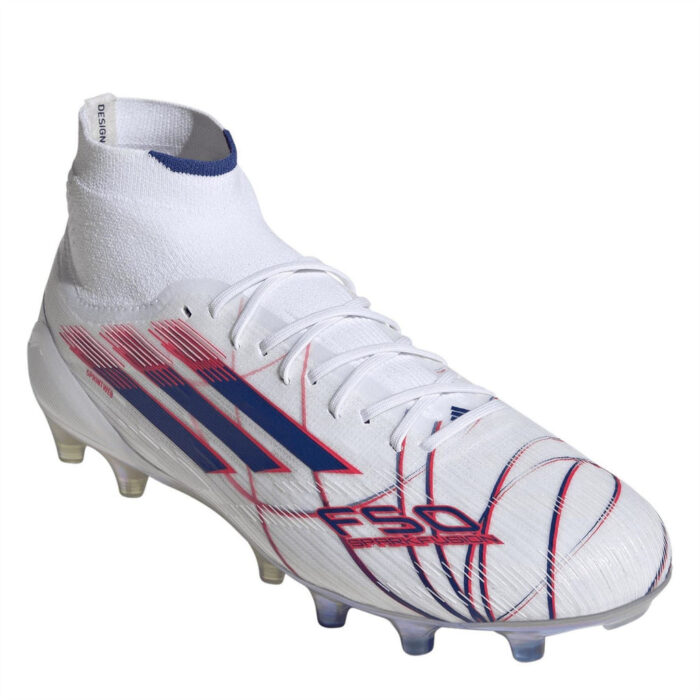 adidas F50 Sparkfusion Firm Ground Football Boots – White/Blue/Red – view 4