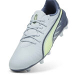 Puma King Junior Firm Ground Football Boots – Grey/Yellow – view 6