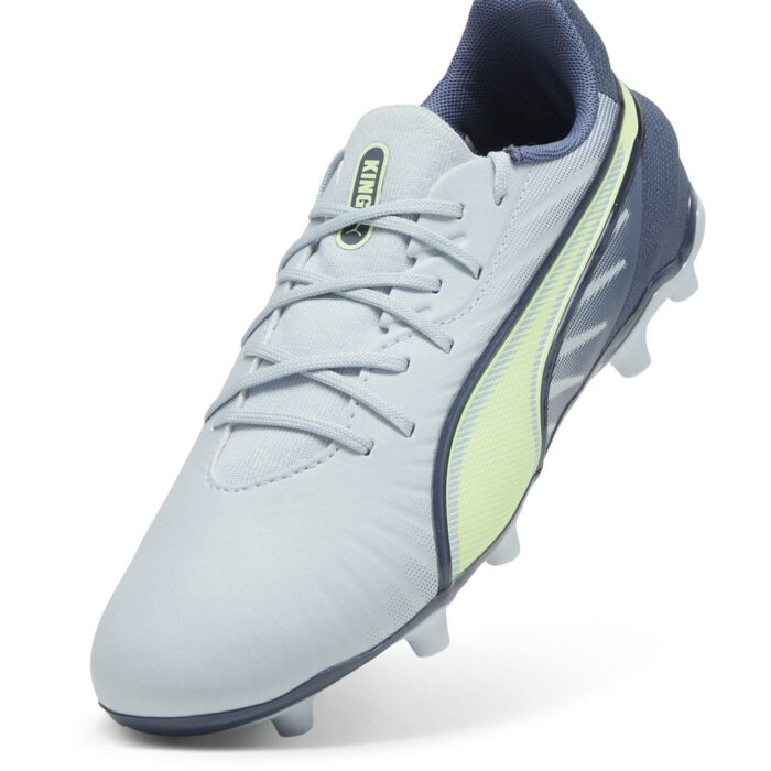 Puma King Junior Firm Ground Football Boots – Grey/Yellow – view 6