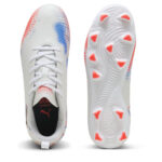 Puma Junior Firm Ground Football Boots – Wht-Blk-Glw Red – view 3