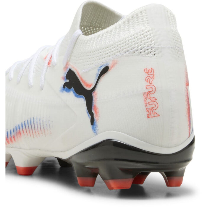 Puma Womens Future 8 Firm Ground Football Boots – White/Black/Red – view 5