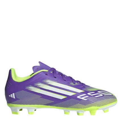 adidas F50 Messi Junior Firm Ground Football Boots – Purple/White