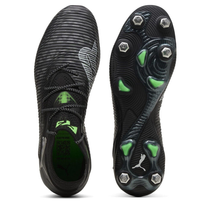 Puma Future 8 Soft Ground Football Boots – Black/Green – view 3