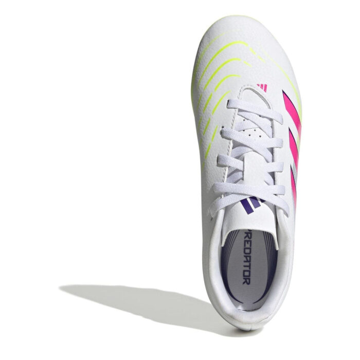 adidas Predator 4 Junior Firm Ground Football Boots – White/Pink – view 5