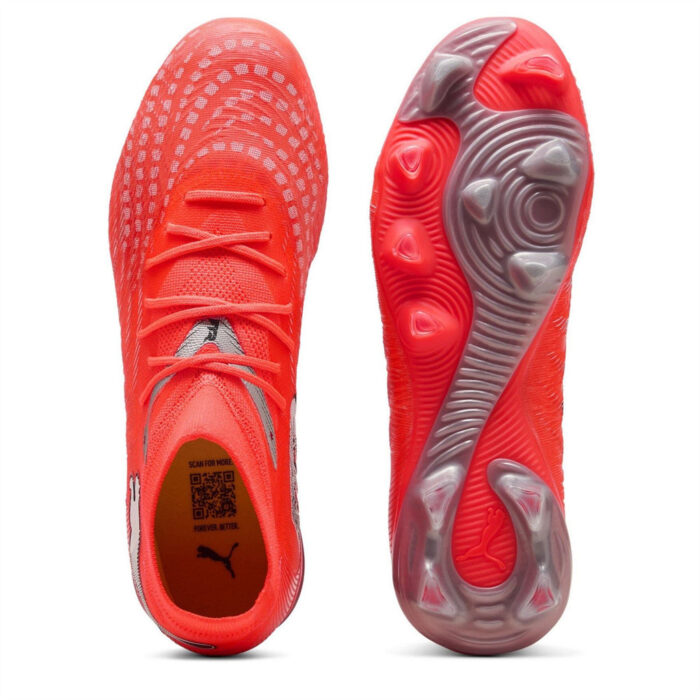Puma Future 9 Firm Ground Football Boots – Red/Silver – view 3
