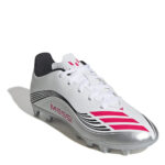 adidas F50 Messi Junior Firm Ground Football Boots – White/Red – view 3