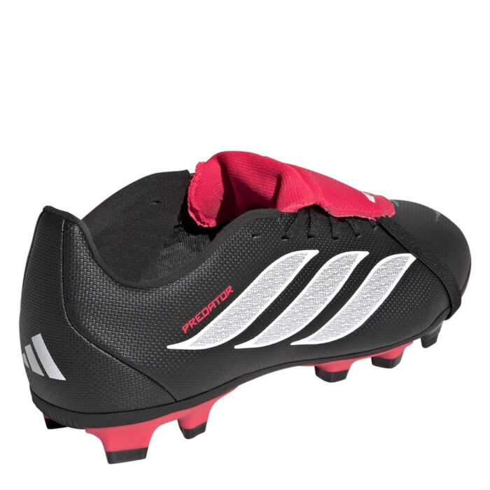 adidas Predator Fold Over Tongue Junior Firm Ground Football Boots – Black/Red – view 4