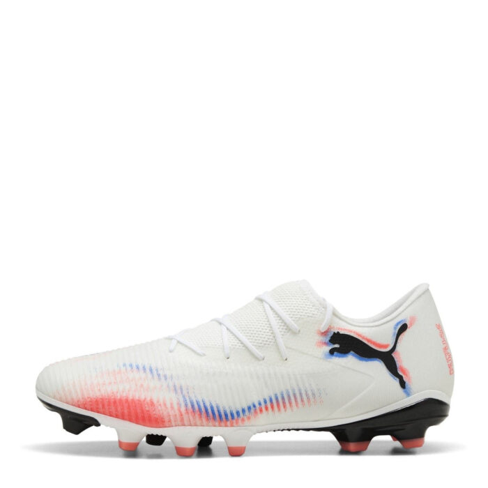 Puma Future 8 Firm Ground Football Boots – White/Black/Red - Image 2