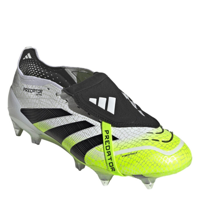 adidas Predator Soft Ground Football Boots – White/Blk/Lemon – view 3