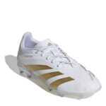 adidas Predator 24 Junior Firm Ground Football Boots – White/Gold/Wht – view 3