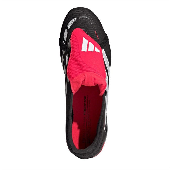 adidas Mens Predator Fold Over Tongue Firm Ground Football Boots – Black/Red - Image 5