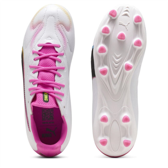 Puma King Junior Firm Ground Football Boots – Poison Pink – view 3
