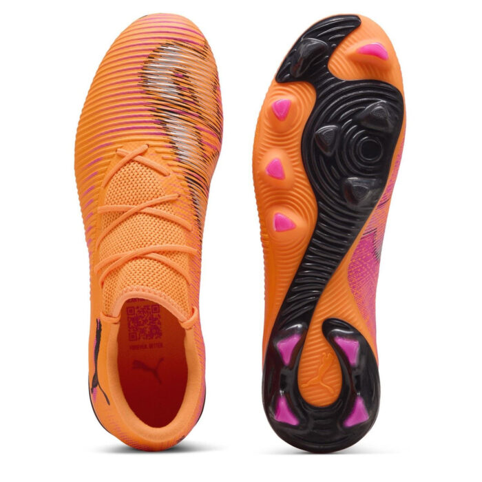 Puma Future 8 Firm Ground Football Boots – Orange/Black – view 3