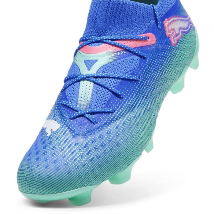Puma Womens Future 7 Firm Ground Football Boots – Blue/Wht/Green – view 6