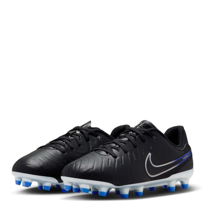 Nike Tiempo Legend 10 Junior Firm Ground Football Boots – Black/Chrome – view 4