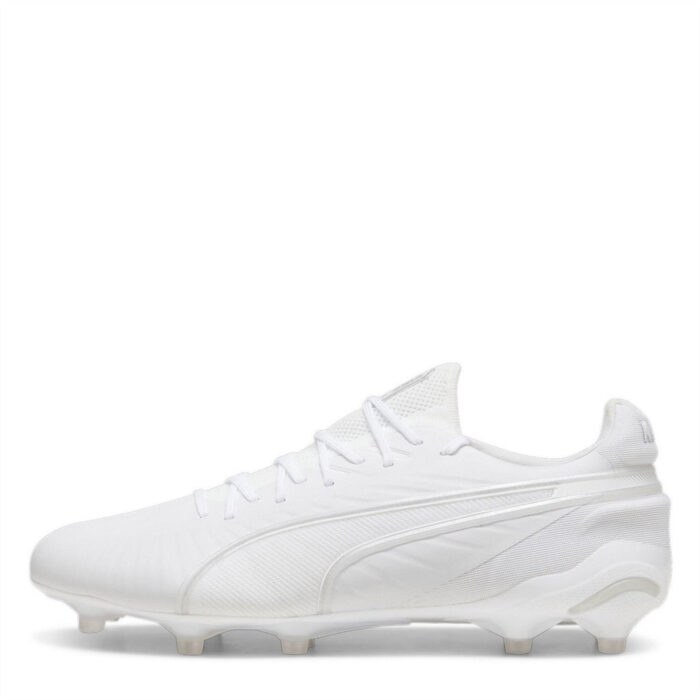 Puma King Firm Ground Football Boots – White/White – view 2