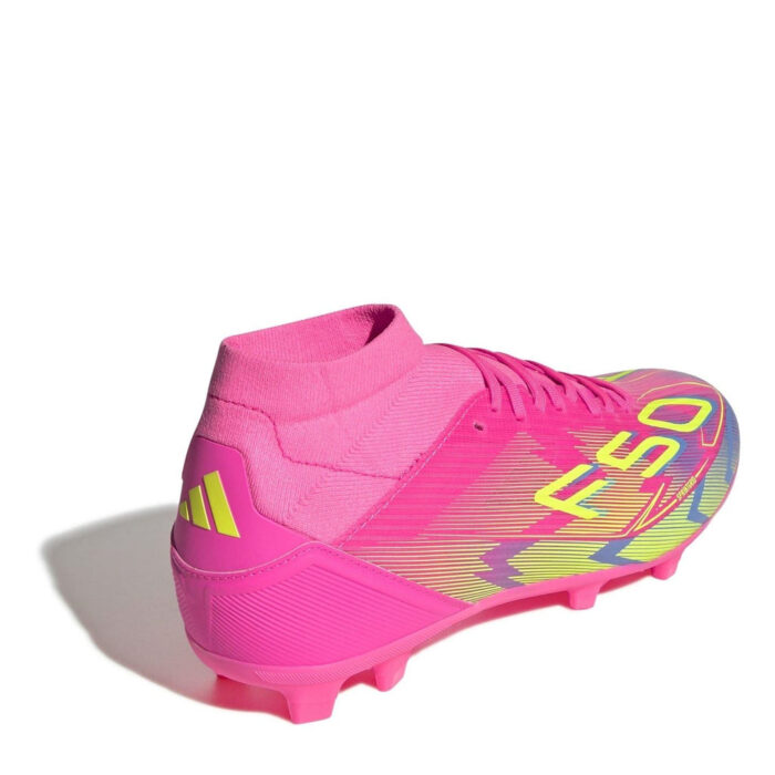 adidas Womens F50 Firm Ground Football Boots – Pink/Yellow – view 4