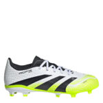 adidas Predator Junior Firm Ground Football Boots – White/Blk/Lemon