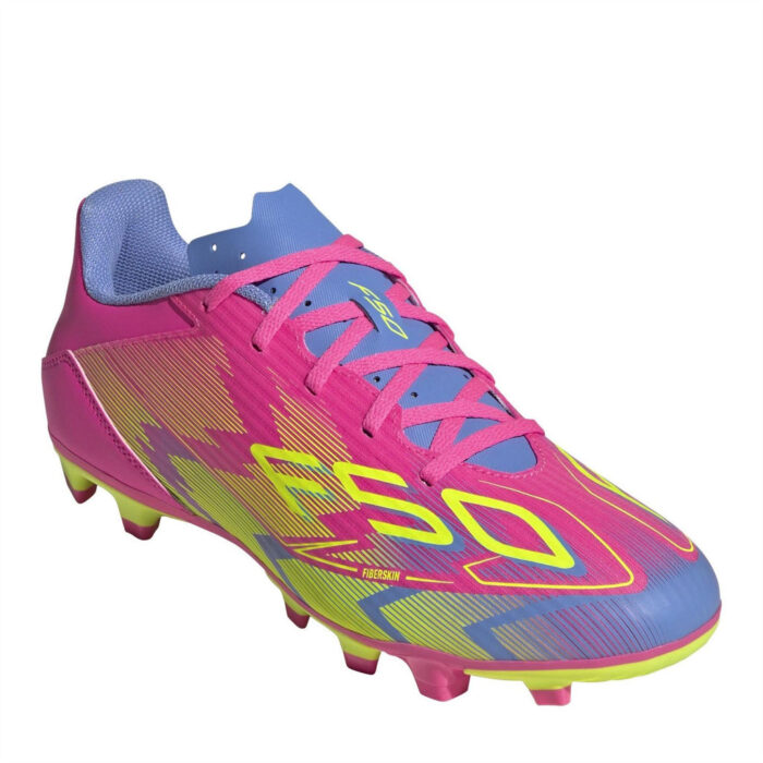 adidas F50 Firm Ground Football Boots – Pink/Lem/Blue - Image 3
