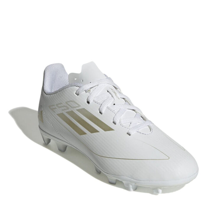 adidas F50 Junior Firm Ground Football Boots – White/Gold/Wht – view 3