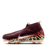 Nike Zoom Mercurial Superfly 10 Junior Firm Ground Football Boots – Burgundy/Print – view 2