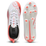 Puma Ultra Junior Firm Ground Football Boots – White/Red – view 3