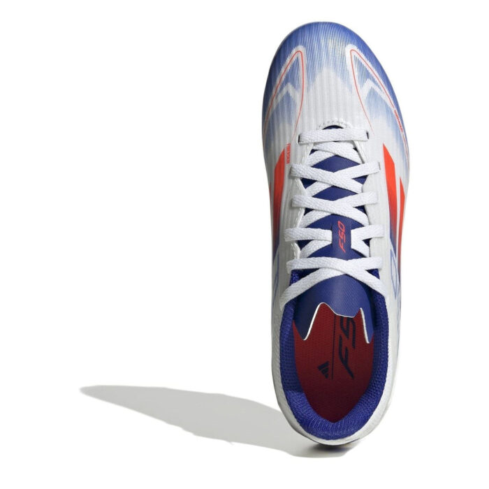 adidas F50 Junior Firm Ground Football Boots – White/Red/Blue – view 5