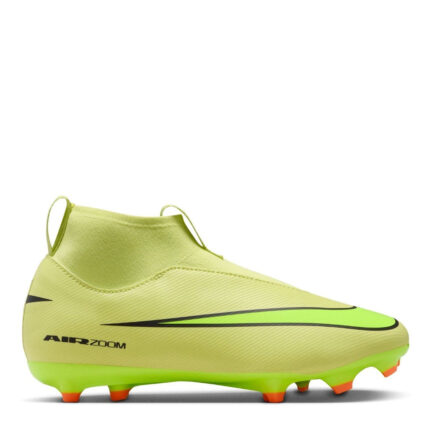 Nike Zoom Mercurial Superfly 10 Junior Firm Ground Football Boots – Volt/Crimson