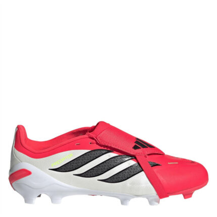 adidas Predator Fold Over Tongue Junior Firm Ground Football Boots – Red/Blk/White