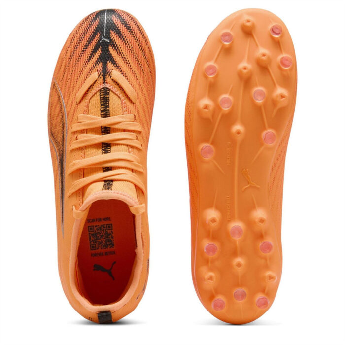 Puma Junior Multi-Ground Football Boots – HtFr-Blk-GlwRd – view 3