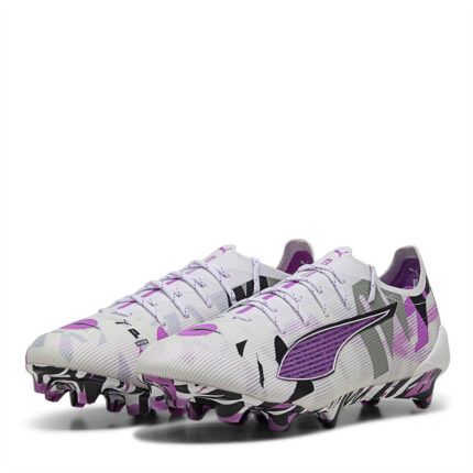 Puma Ultra 5 Firm Ground Football Boots – White/Purple