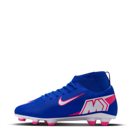 Nike Mercurial Superfly 10 Junior Firm Ground Football Boots – Blue/Wht/Pink – view 2