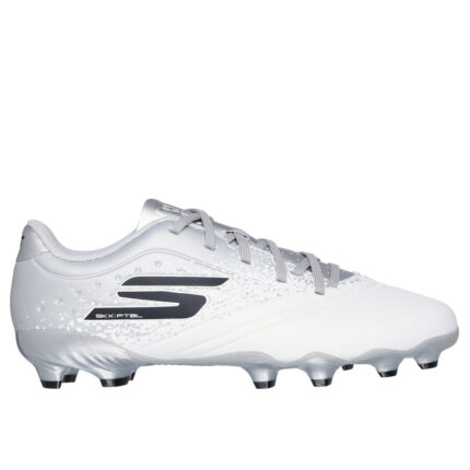 Skechers Razor Junior Firm Ground Football Boots – White/Silver