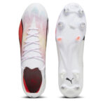Puma Ultra Ultimates.1 Soft Ground Football Boots – White/Pink – view 3