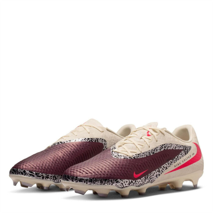 Nike Phantom 6 Low Firm Ground Football Boots – Burgundy/Print – view 4